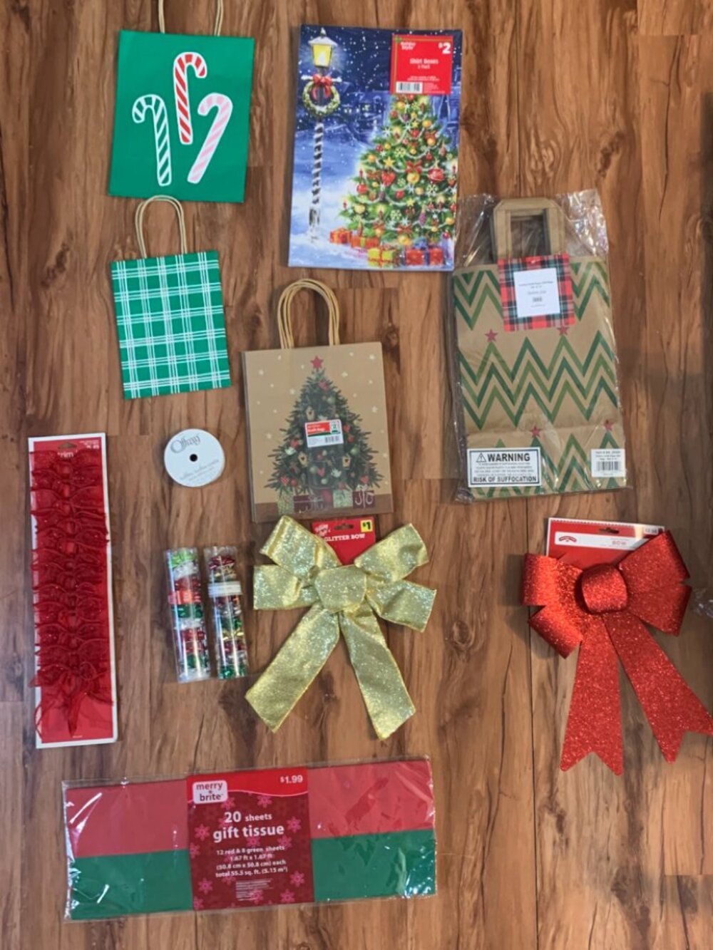 Christmas Wrapping Bundle: Bows, Boxes, Bags (Hallmark, Holiday Time, etc.)